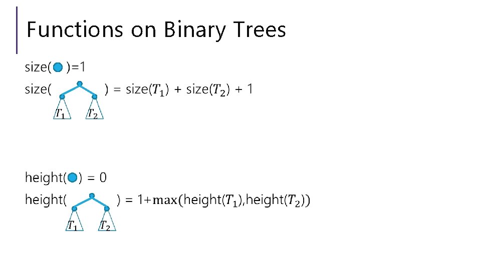 Functions on Binary Trees 