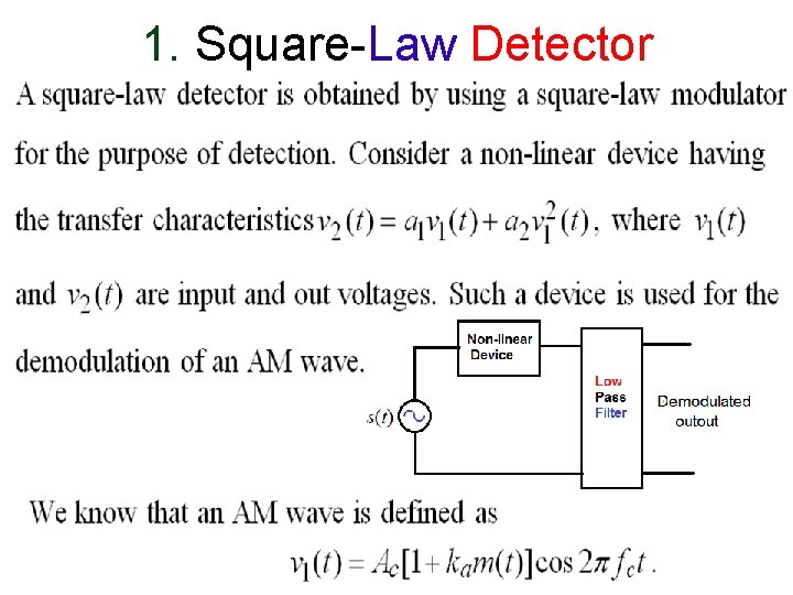 1. Square-Law Detector 