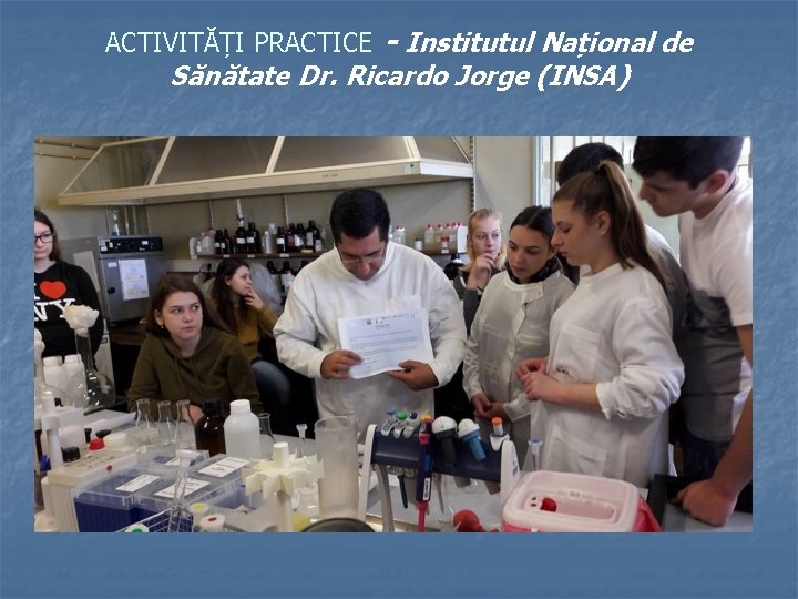 ACTIVITĂȚI PRACTICE - Institutul Național de Sănătate Dr. Ricardo Jorge (INSA) 