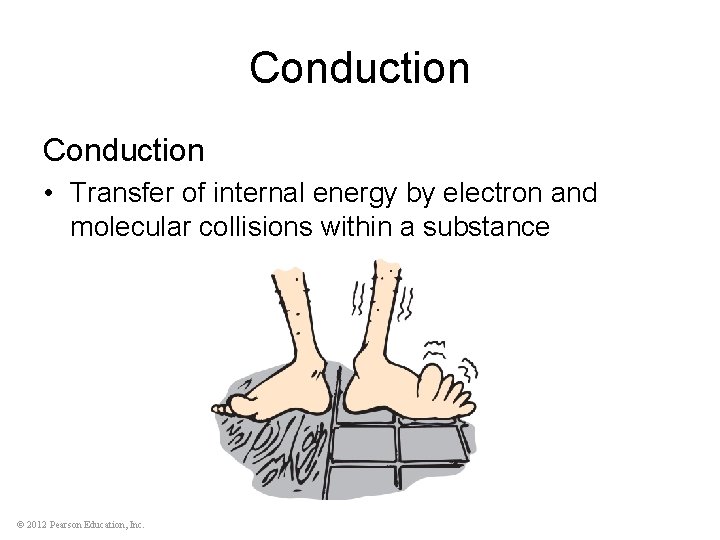 Conduction • Transfer of internal energy by electron and molecular collisions within a substance