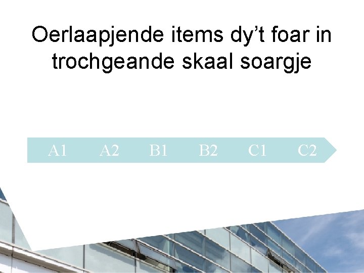 Oerlaapjende items dy’t foar in trochgeande skaal soargje A 1 A 2 B 1