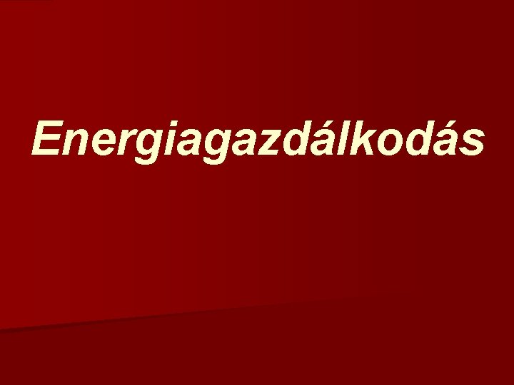 Energiagazdálkodás 