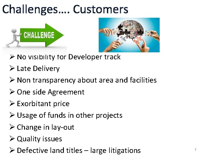 Challenges…. Customers Ø No visibility for Developer track Ø Late Delivery Ø Non transparency