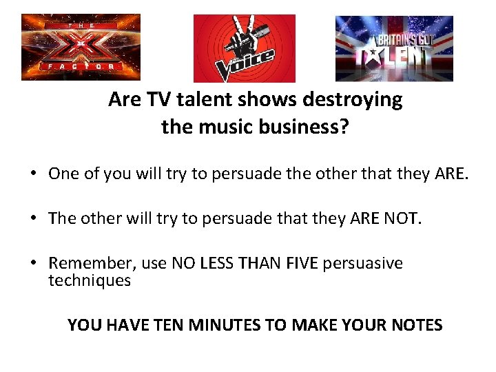 Are TV talent shows destroying the music business? • One of you will try