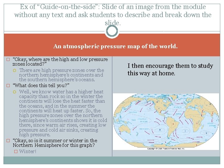 Ex of “Guide-on-the-side”: Slide of an image from the module without any text and