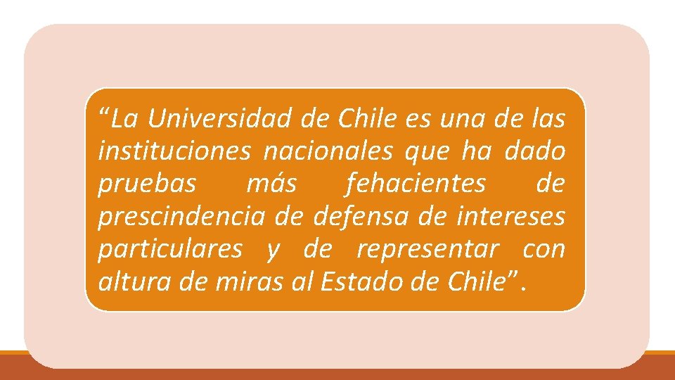 “La Universidad de Chile es una de las instituciones nacionales que ha dado pruebas