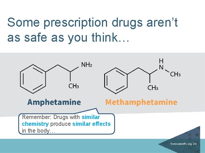 Some prescription drugs aren’t as safe as you think… Remember: Drugs with similar chemistry
