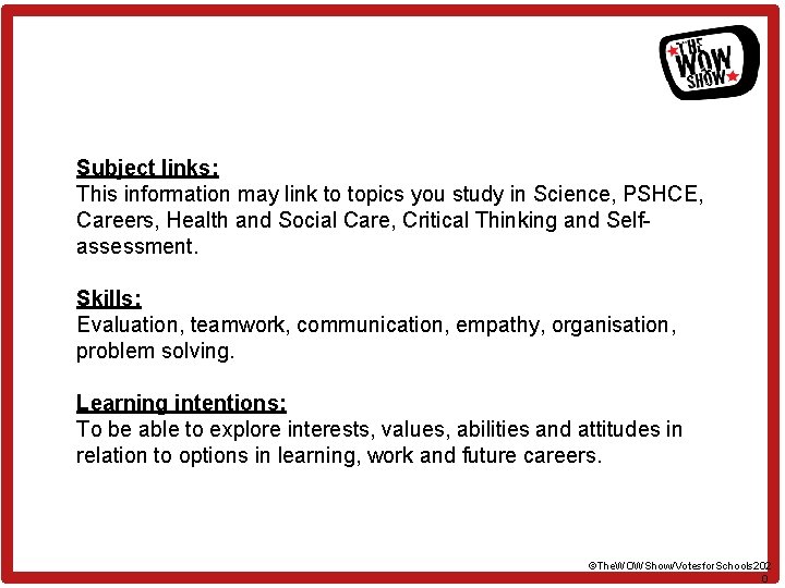 Subject links: This information may link to topics you study in Science, PSHCE, Careers,