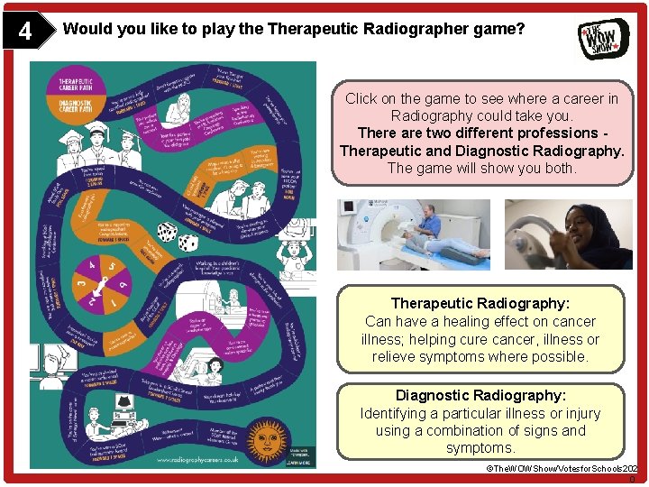 4 Would you like to play the Therapeutic Radiographer game? Click on the game