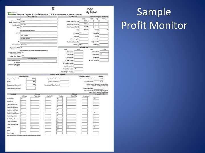 Sample Profit Monitor 