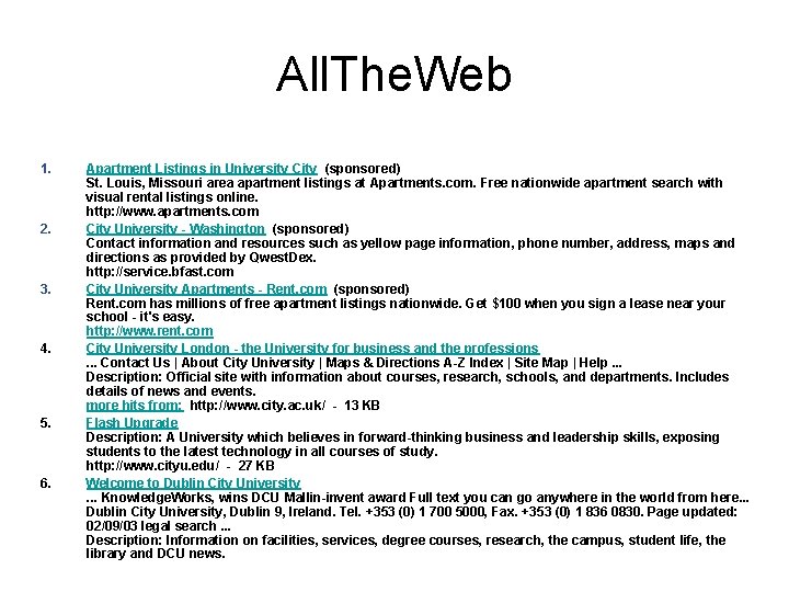 All. The. Web 1. 2. 3. 4. 5. 6. Apartment Listings in University City