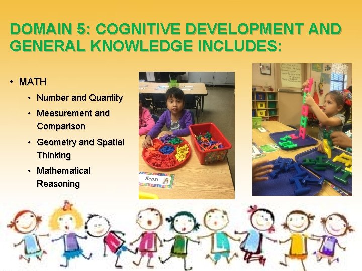 DOMAIN 5: COGNITIVE DEVELOPMENT AND GENERAL KNOWLEDGE INCLUDES: • MATH • Number and Quantity