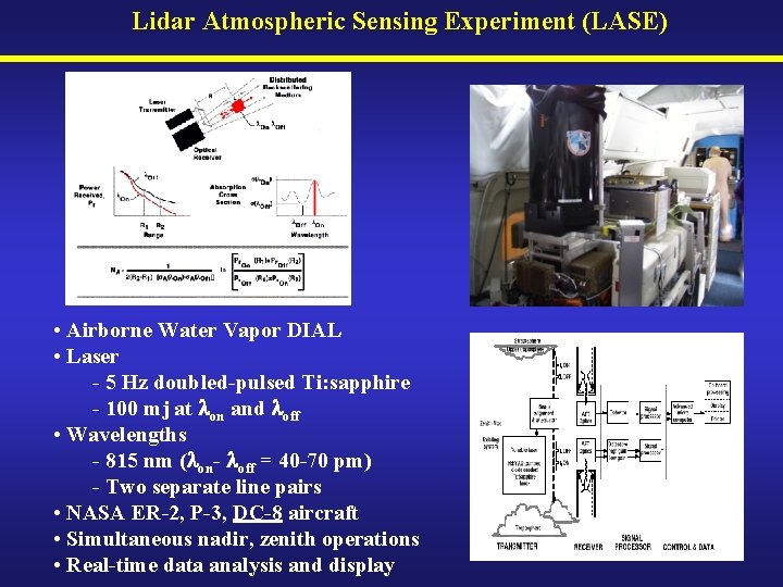 Lidar Atmospheric Sensing Experiment (LASE) • Airborne Water Vapor DIAL • Laser - 5