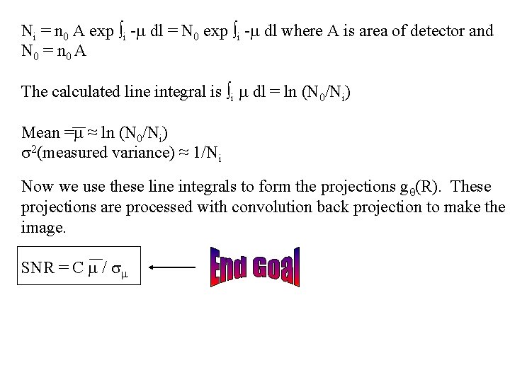 Ni = n 0 A exp ∫i - dl = N 0 exp ∫i