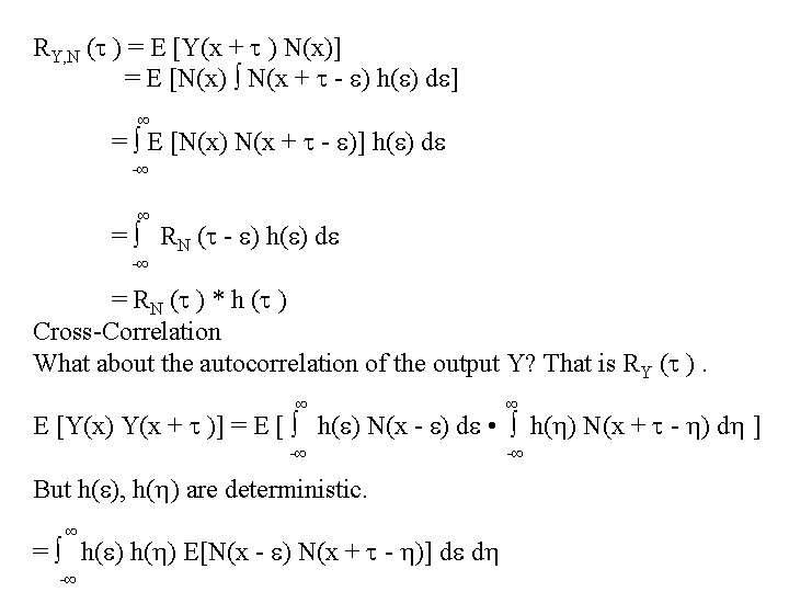 RY, N ( ) = E [Y(x + ) N(x)] = E [N(x) ∫