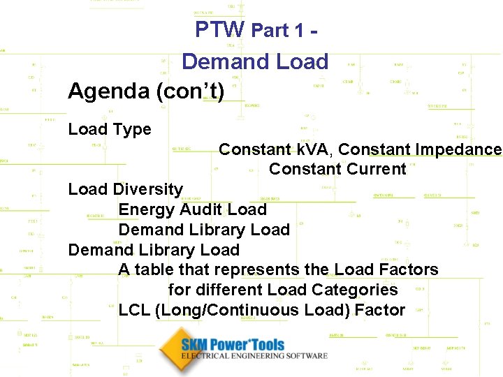 PTW Part 1 Demand Load Agenda (con’t) Load Type Constant k. VA, Constant Impedance
