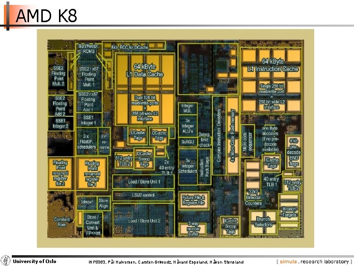 AMD K 8 University of Oslo INF 5063, Pål Halvorsen, Carsten Griwodz, Håvard Espeland,