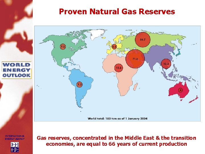 Proven Natural Gas Reserves INTERNATIONAL ENERGY AGENCY Gas reserves, concentrated in the Middle East