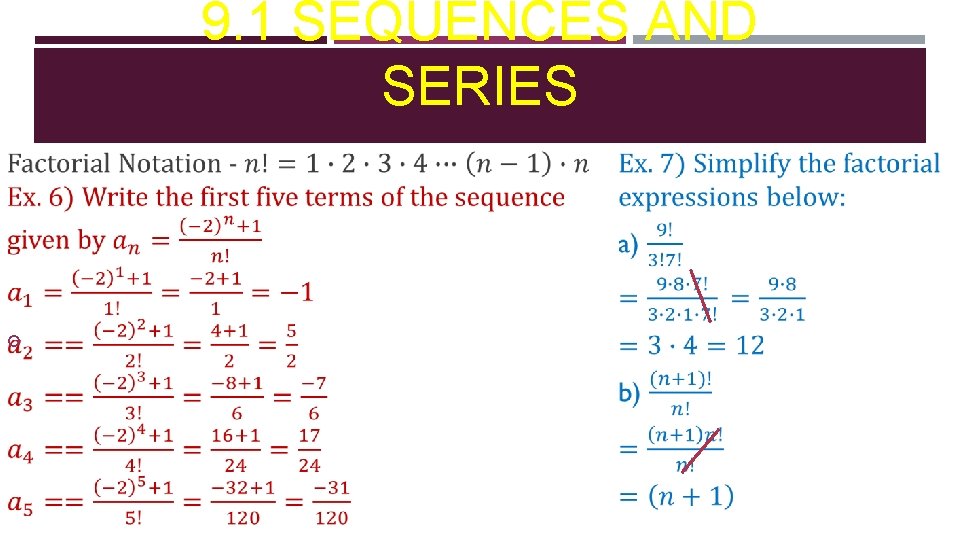 9. 1 SEQUENCES AND SERIES 