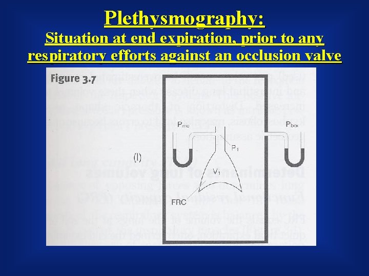 Plethysmography: Situation at end expiration, prior to any respiratory efforts against an occlusion valve