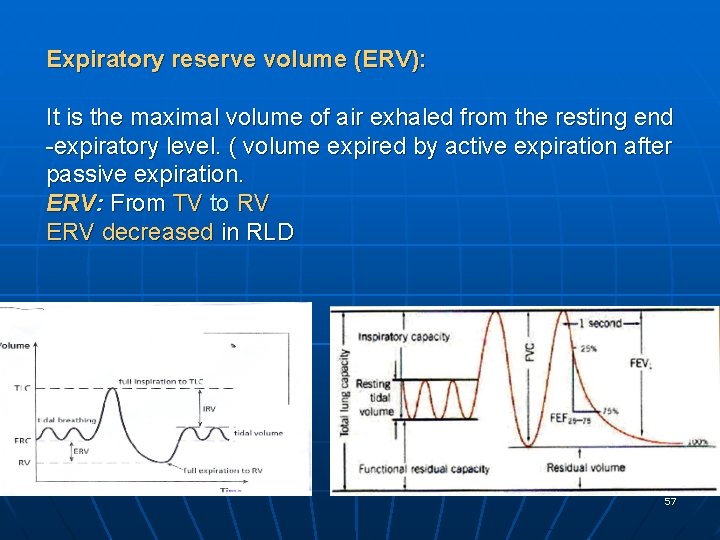 Expiratory reserve volume (ERV): It is the maximal volume of air exhaled from the