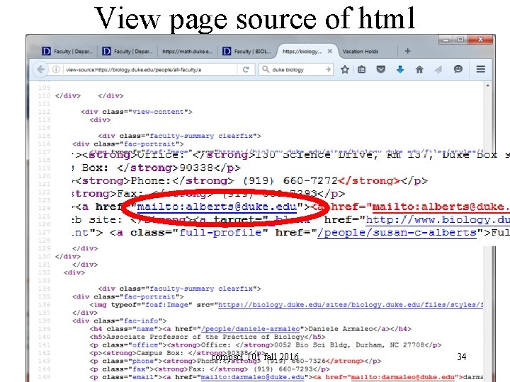 View page source of html compsci 101 fall 2016 34 