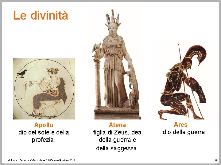 Le divinità Apollo dio del sole e della profezia. M. Lunari, Tempo e civiltà,