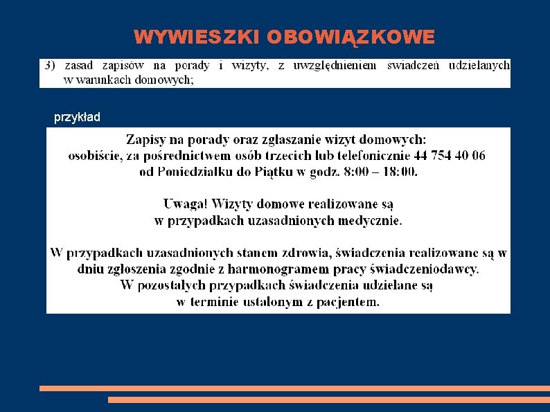 WYWIESZKI OBOWIĄZKOWE przykład 