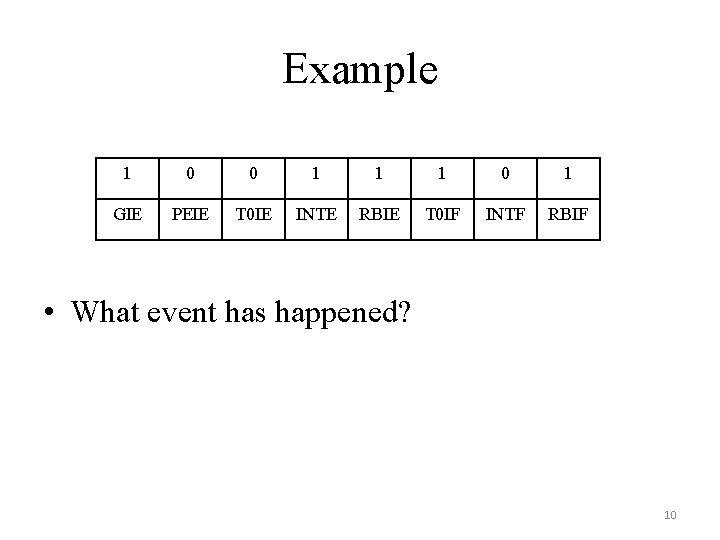 Example 1 0 0 1 1 1 0 1 GIE PEIE T 0 IE