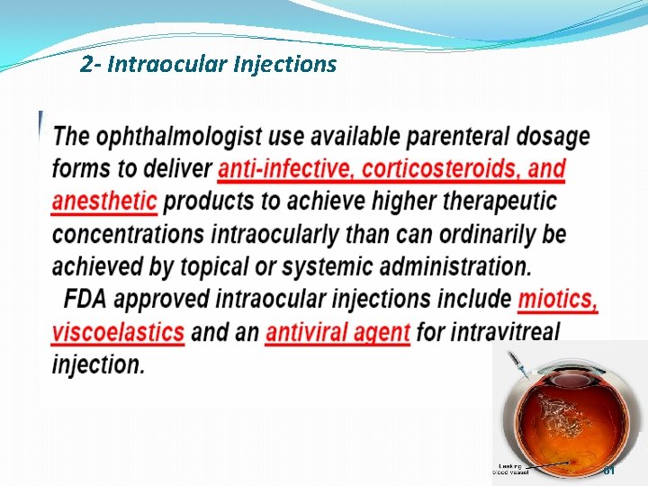 2 - Intraocular Injections 61 