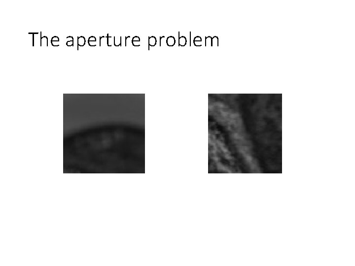 The aperture problem 