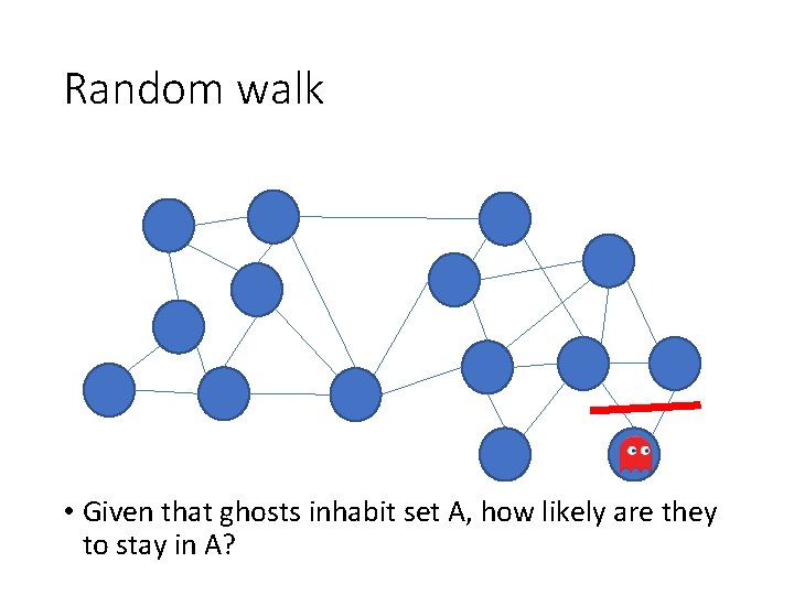 Random walk • Given that ghosts inhabit set A, how likely are they to