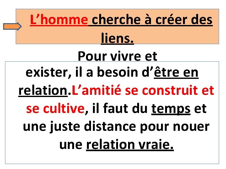 L’homme cherche à créer des liens. Pour vivre et exister, il a besoin d’être