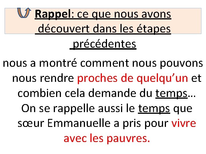 Rappel: ce que nous avons découvert dans les étapes précédentes nous a montré comment