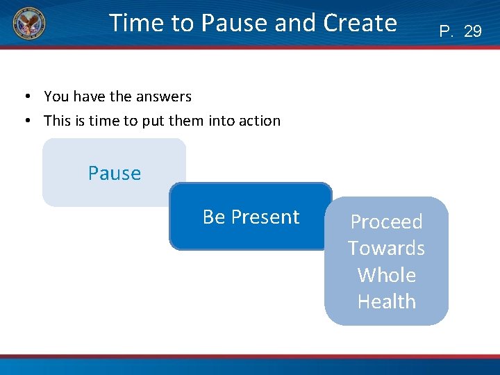 Time to Pause and Create • You have the answers • This is time