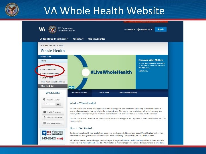 VA Whole Health Website 