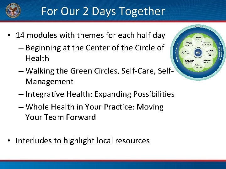 For Our 2 Days Together • 14 modules with themes for each half day