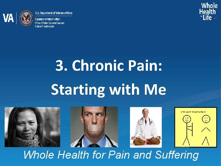 3. Chronic Pain: Starting with Me Whole Health for Pain and Suffering 