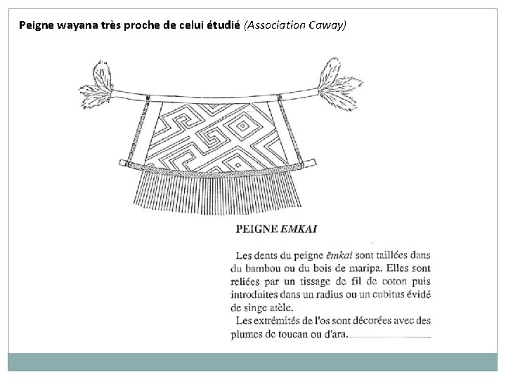 Peigne wayana très proche de celui étudié (Association Caway) 