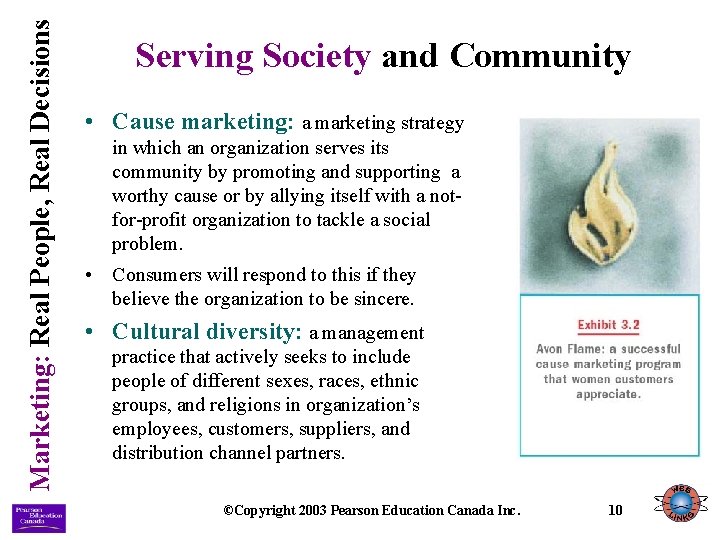 Marketing: Real People, Real Decisions Serving Society and Community • Cause marketing: a marketing