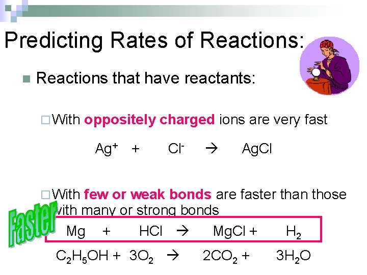 Predicting Rates of Reactions: n Reactions that have reactants: ¨ With oppositely charged ions