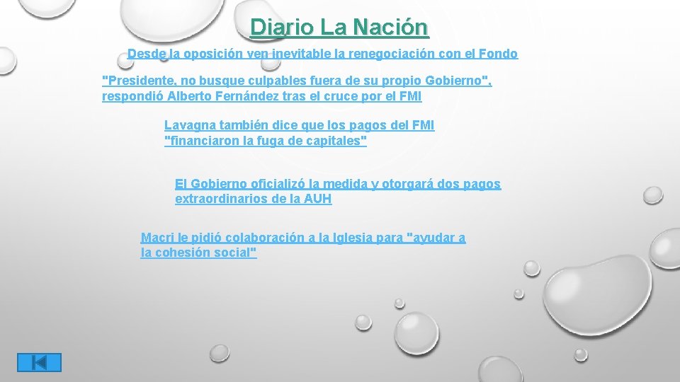 Diario La Nación Desde la oposición ven inevitable la renegociación con el Fondo "Presidente,