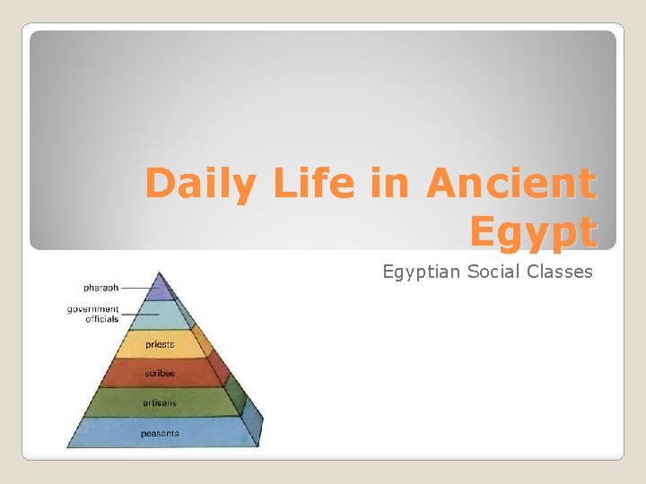 Daily Life in Ancient Egyptian Social Classes 