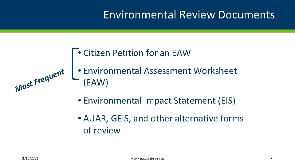 Environmental Review Documents • Citizen Petition for an EAW re F t os M