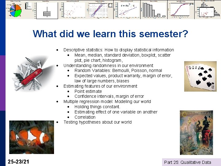 What did we learn this semester? · · · 25 -23/21 Descriptive statistics: How
