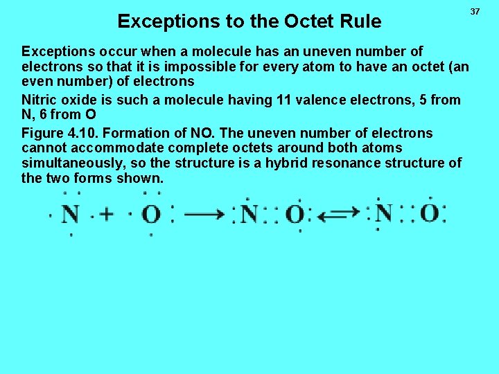 Exceptions to the Octet Rule Exceptions occur when a molecule has an uneven number