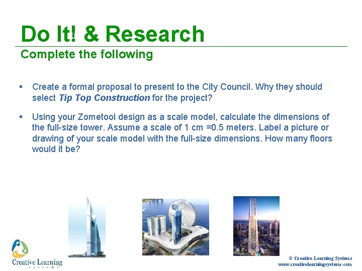 Do It! & Research Complete the following § Create a formal proposal to present