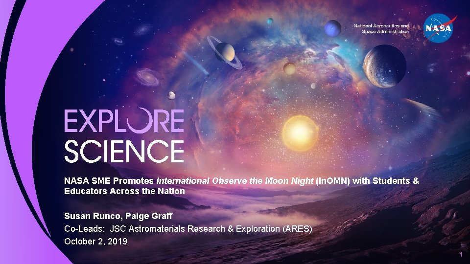 NASA SME Promotes International Observe the Moon Night (In. OMN) with Students & Educators