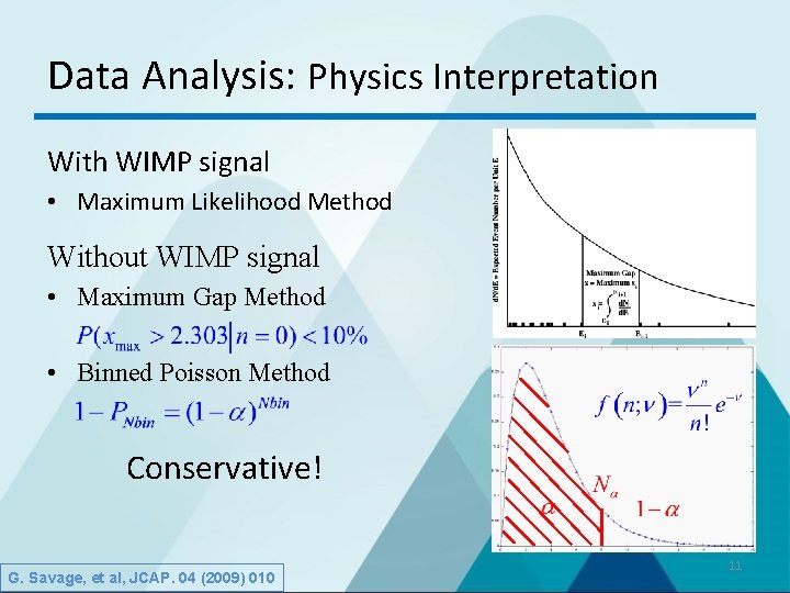 Data Analysis: Physics Interpretation With WIMP signal • Maximum Likelihood Method Without WIMP signal