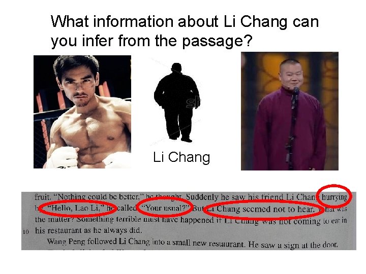 What information about Li Chang can you infer from the passage? Li Chang 
